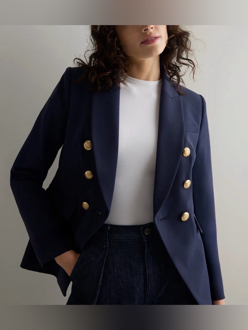 Quince Women Scuba Captains Convertible Blazer Deep Navy Outerwear Small NWT